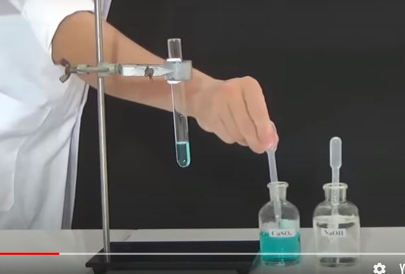 Thí nghiệm copper (II) sulphate tác dụng với dung dịch sodium hydroxide
