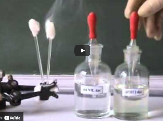 Thí nghiệm dung dịch hydrochloric acid tác dụng với dung dịch ammonia